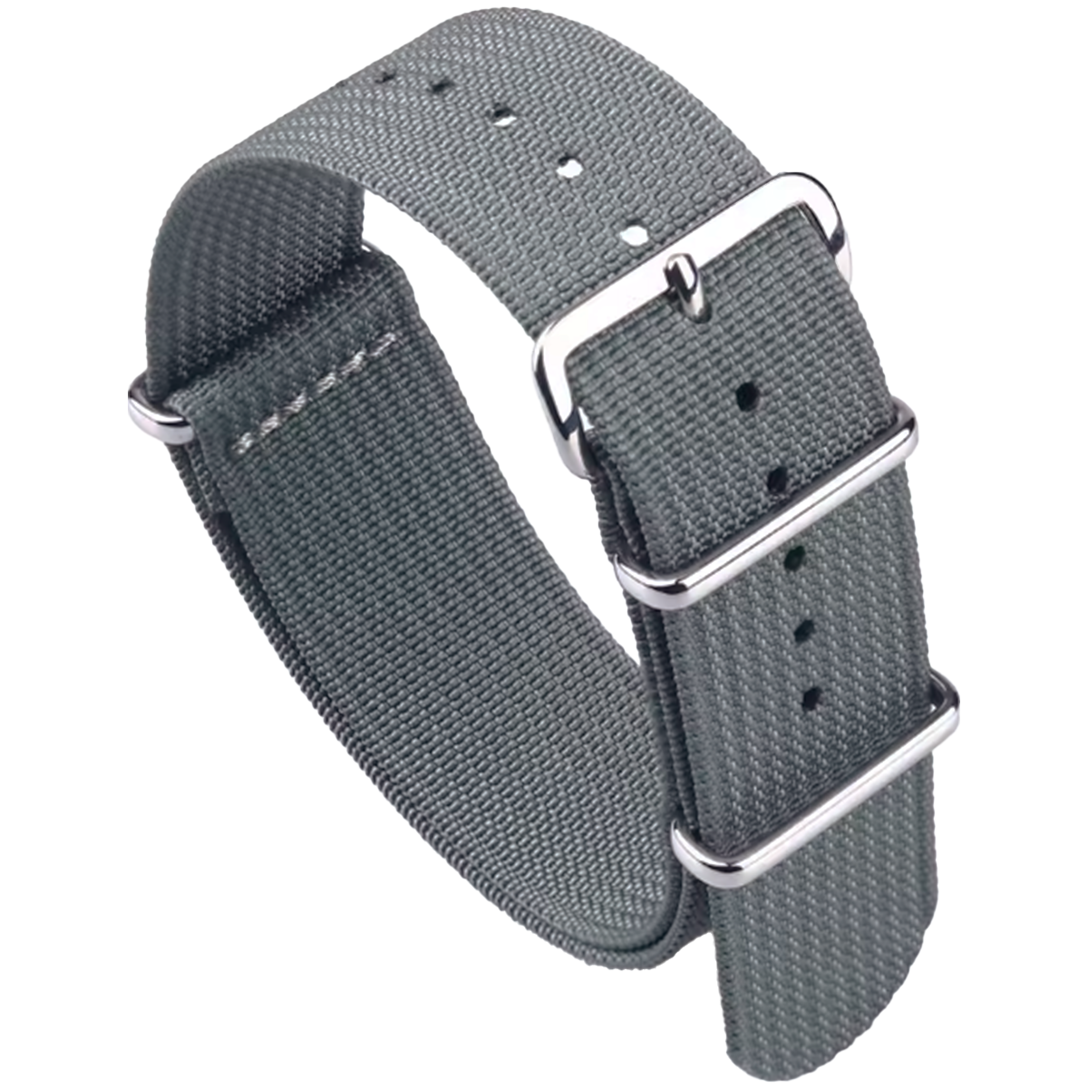 Graues Nato-Armband – G10-Hybrid-Nylongewebe und Silikon – 18 mm, 19 mm, 20 mm, 22 mm, 24 mm