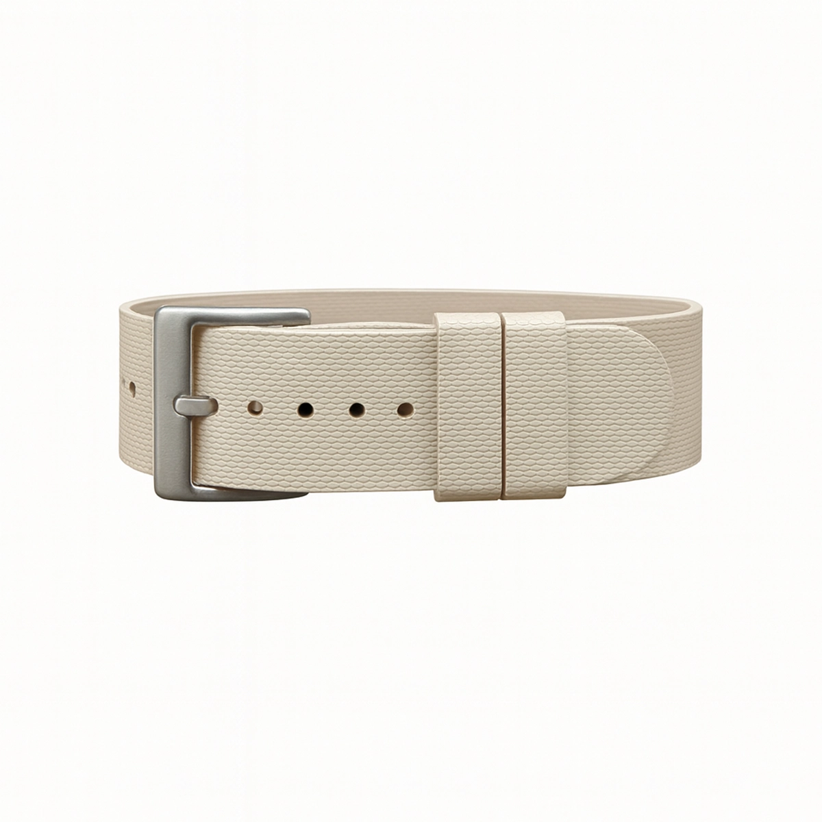 FKM NATO-Uhrenarmband aus Kautschuk – Elfenbein – 24,5 cm