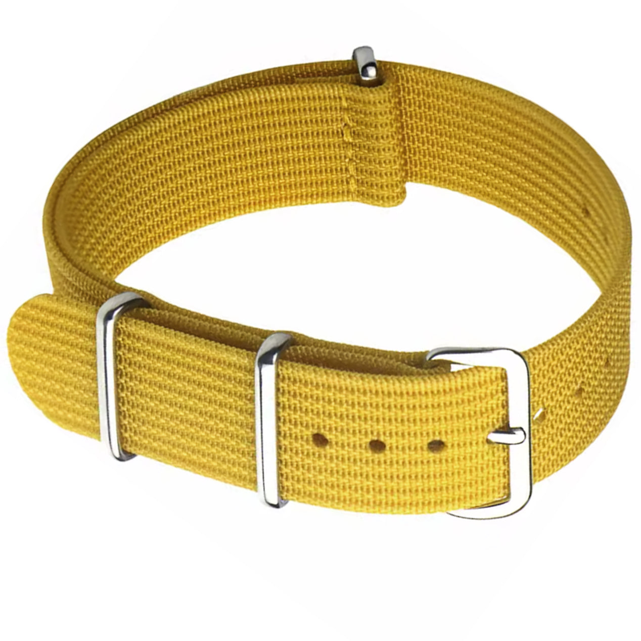 Senfgelbes Nato-Armband G10 Hybrid Nylongewebe &amp; Silikon – 18 mm 20 mm 22 mm