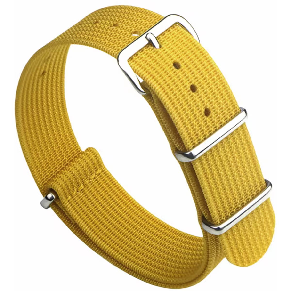 Senfgelbes Nato-Armband G10 Hybrid Nylongewebe &amp; Silikon – 18 mm 20 mm 22 mm