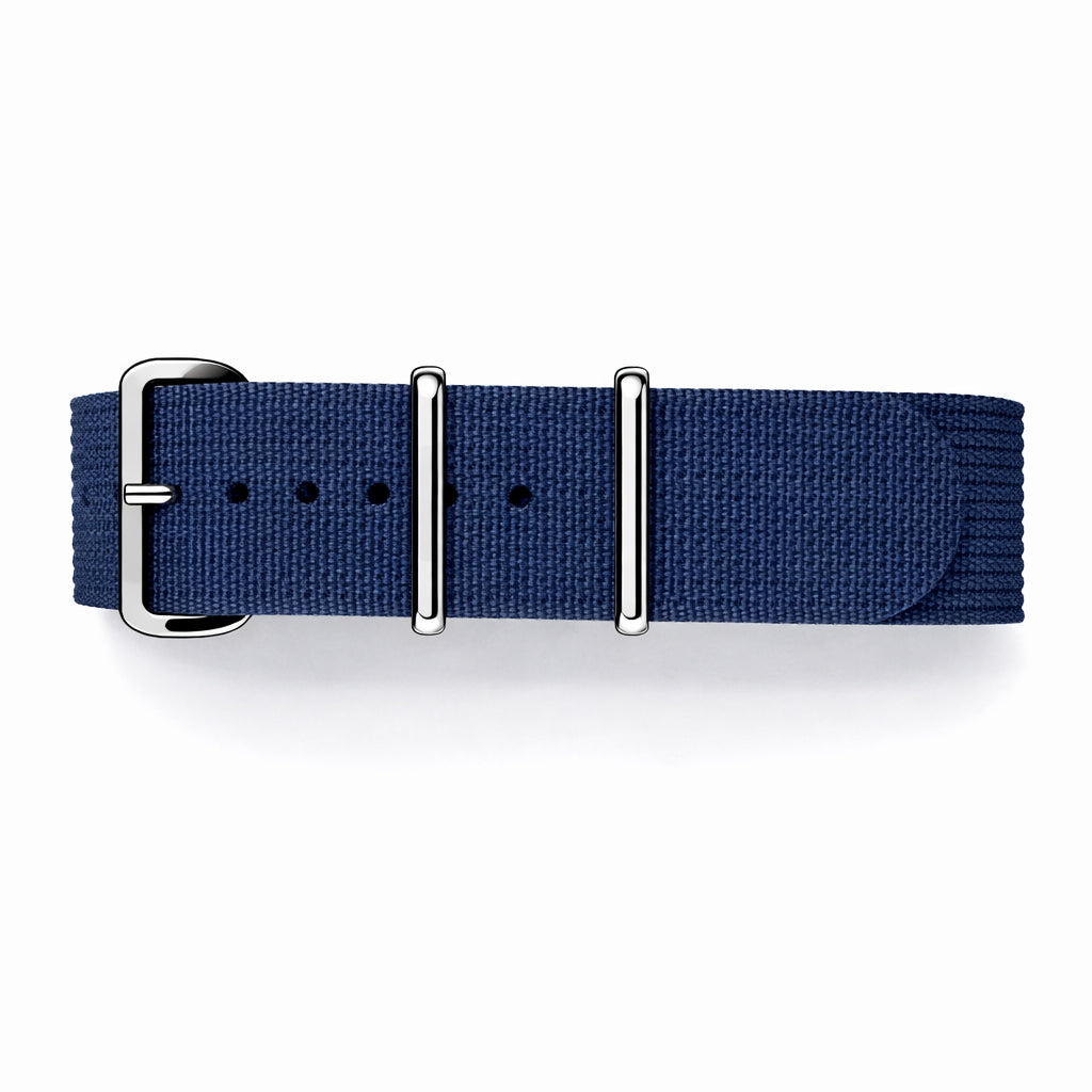 Nato Bleu Marine - Hybride Tissu Nylon / Silicone