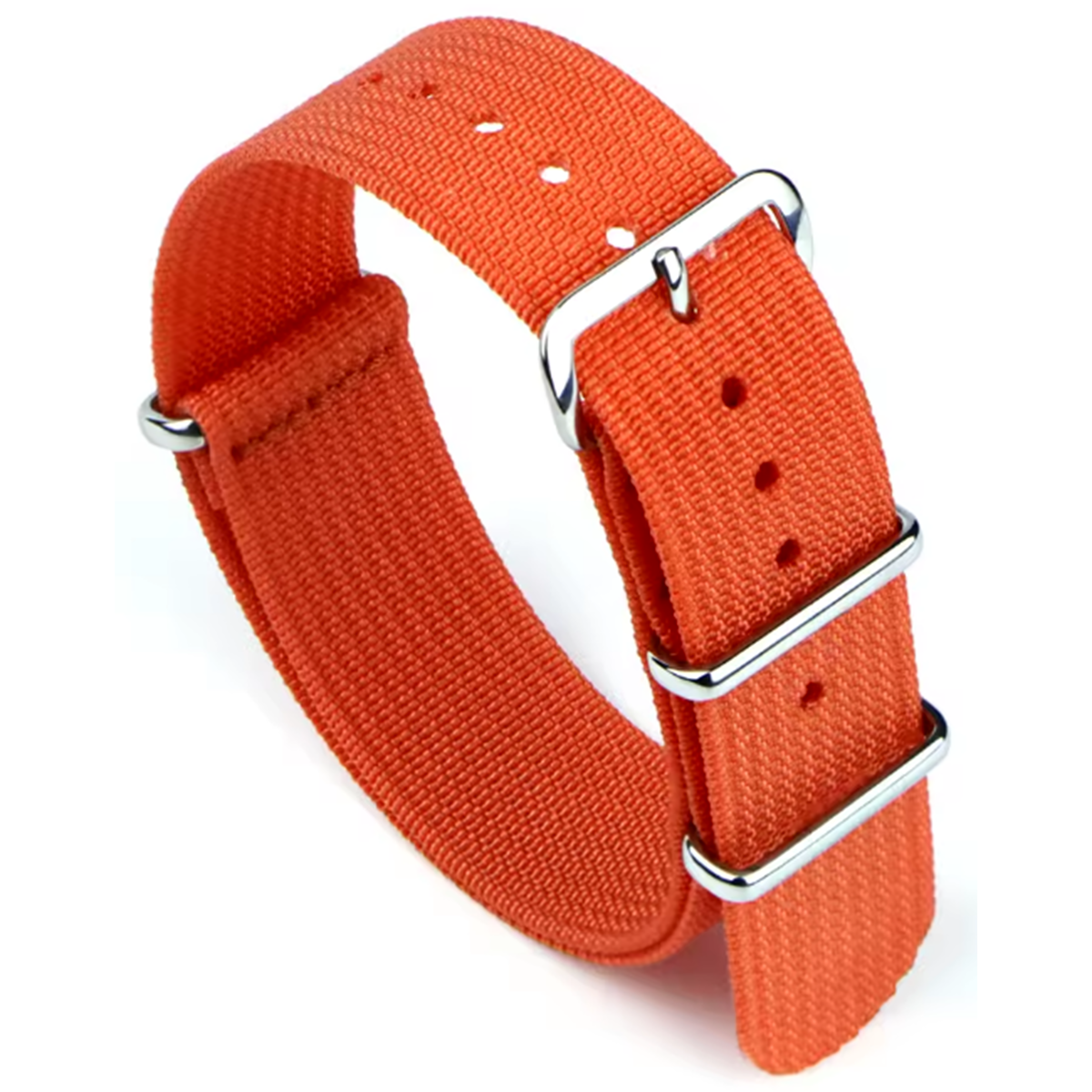 Orangefarbenes Nato-Armband aus G10-Hybrid-Nylon und Silikongewebe – 1,3 mm dick