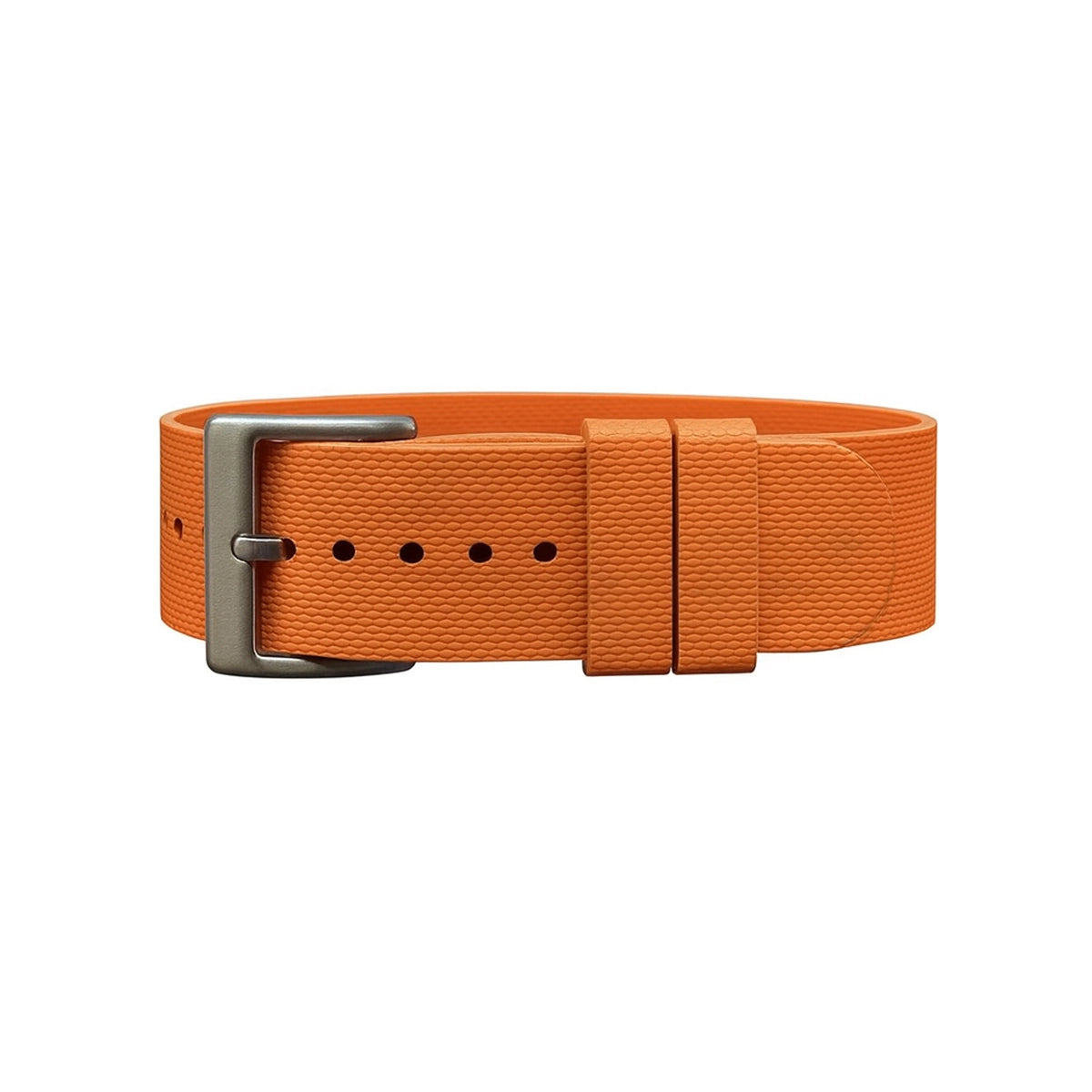 FKM NATO-Uhrenarmband aus Kautschuk – Orange – 24,5 cm