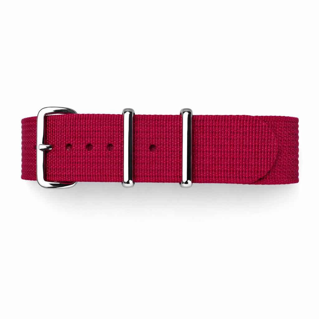 Nato Pourpre Rouge - Hybride Tissu Nylon / Silicone