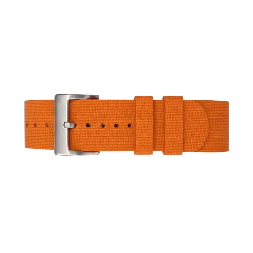 Orangefarbenes NATO-Uhrenarmband aus Aero Premium-Kautschuk – 24,5 cm