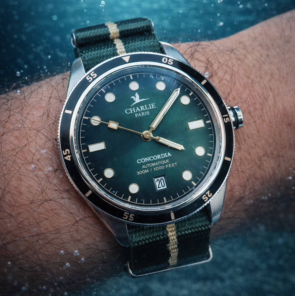 Bracelet de Montre Nato G10 Nylon Vert / Khaki (Sable) - 1 Bande