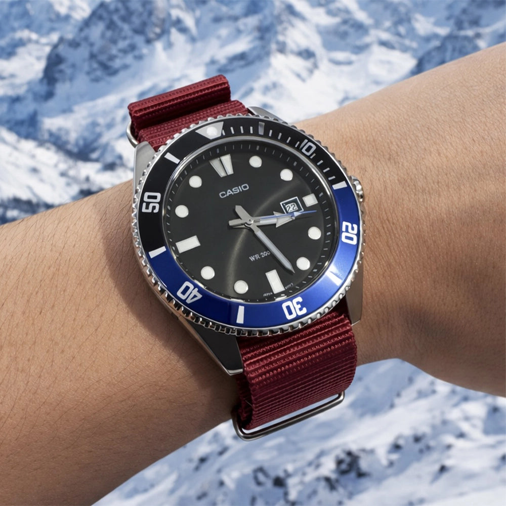 Bracelet de Montre Nato Nylon Rouge Cerise - Premium