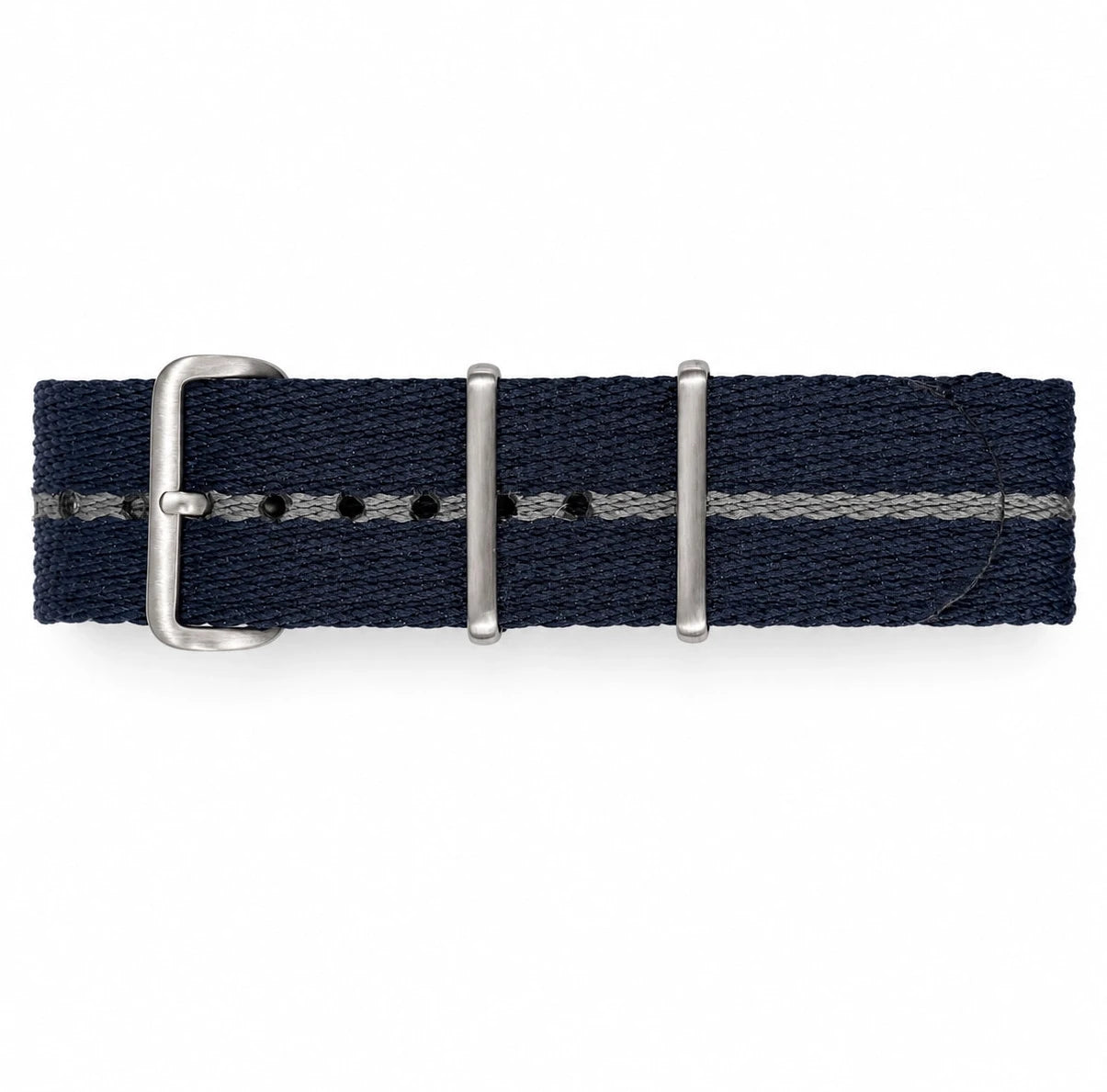 Midnight Blue / Grey Nato Strap - Braided Soft Nylon 1.5mm - Premium