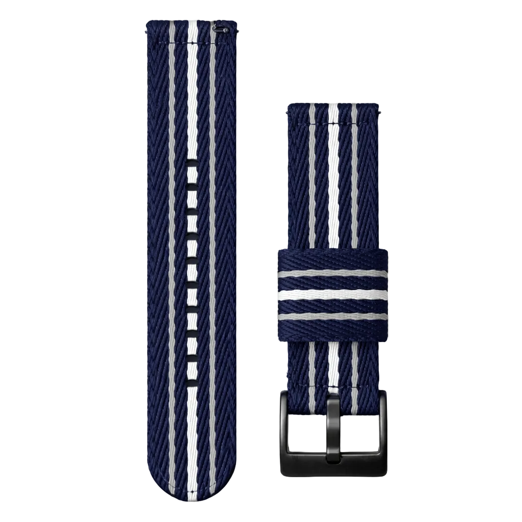 Marineblau/Weiß/Graues Nylon-Uhrenarmband – Schnellverschluss – Universal