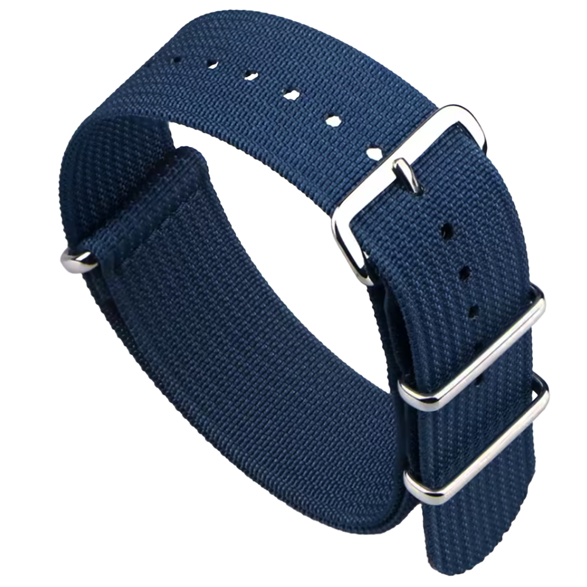 Nato Bleu Marine - Hybride Tissu Nylon / Silicone