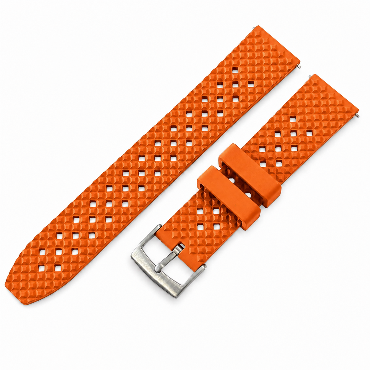 FKM Rubber Watch Strap Tropical Croco Grid - Quick Release - Universal