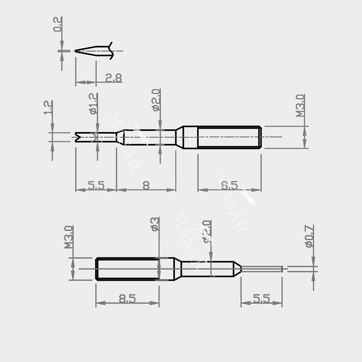 XT Premium F Werkzeug für Federstege - für Uhrenarmbänder - Gabeln, Spitzen, Dünn - 303 / 420F Edelstahl