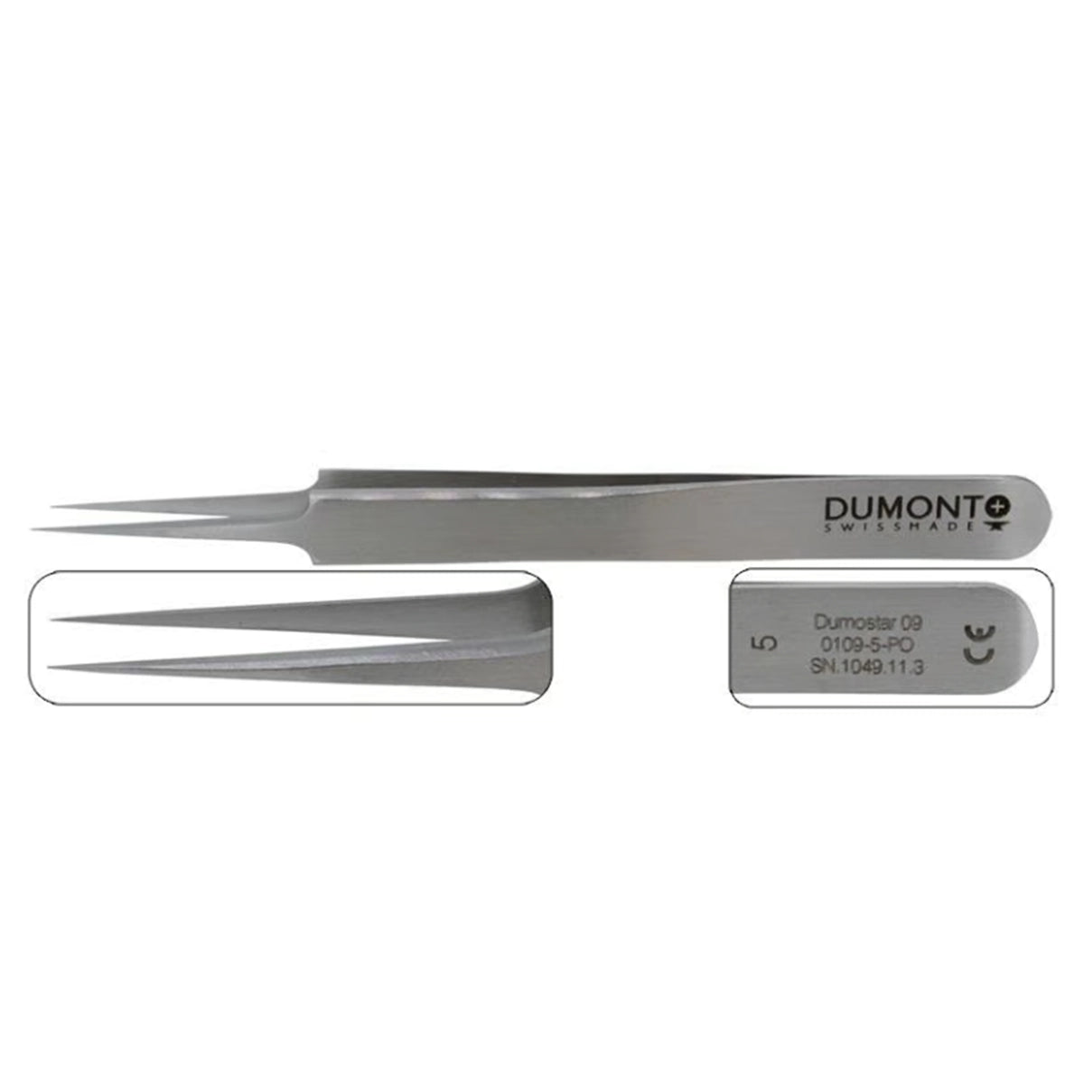 Dumont Schweizer antimagnetische 100% Pinzette - Feine Spitzen - Nr. 5 - 1 Stück