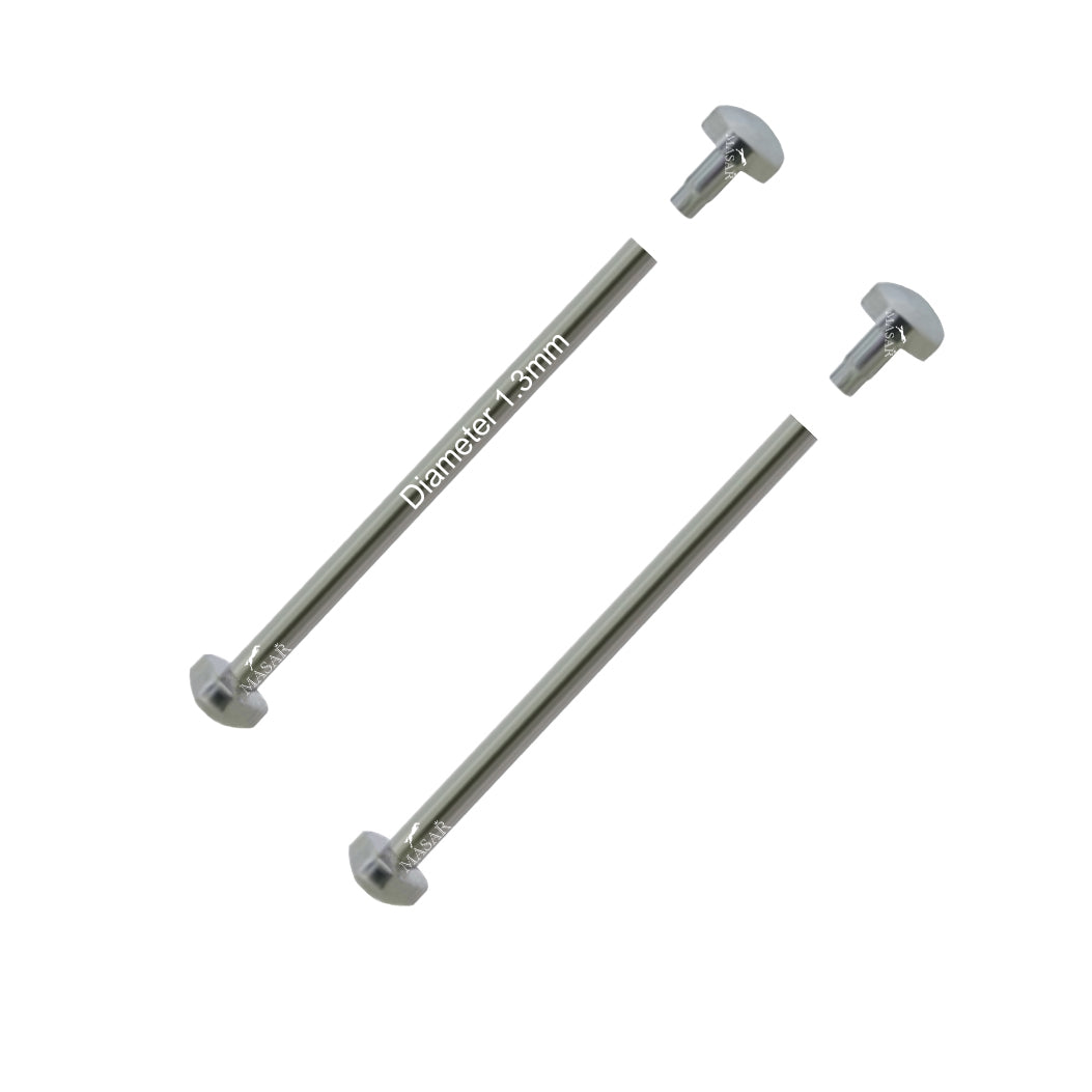 Nietstangen - 10mm bis 28mm Ø 1,3mm - Kopf H Ø 2,5mm - Uhrenarmbandverschluss - 2 Stück