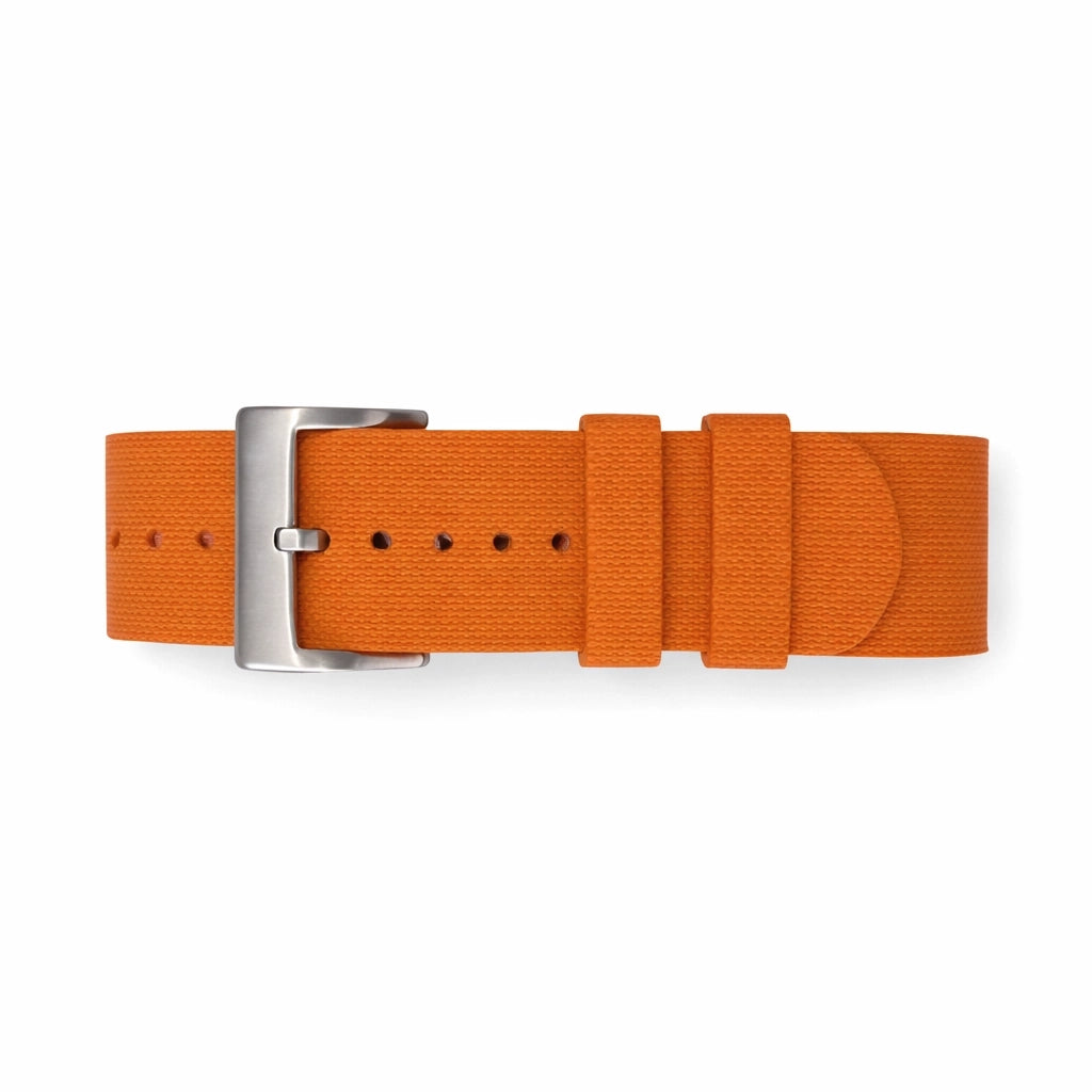 Bracelet montre Nato Orange en caoutchouc Aero Premium - 24,5cm