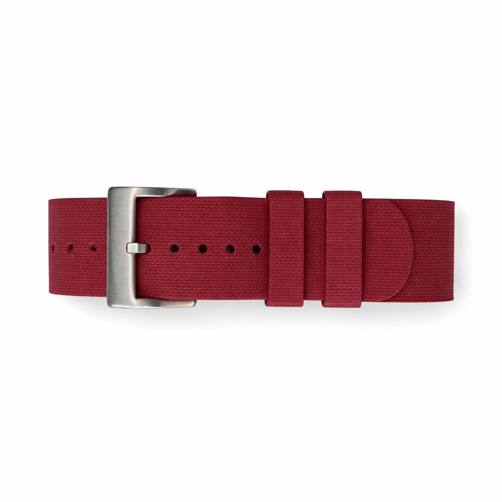 Bracelet montre Nato Bordeaux en caoutchouc Aero Premium - 24,5cm