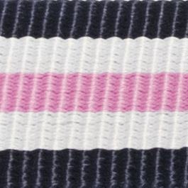 NATO Nylon Blau / Weiß / Southampton Pink / Roségold Schnalle - Uhrenarmband