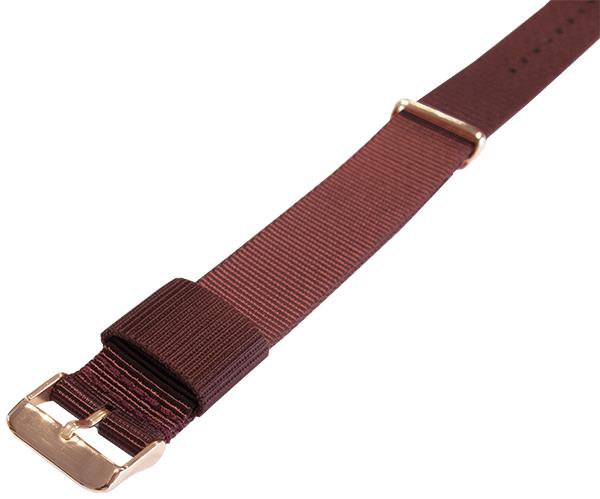 NATO Nylon Dunkelviolett Rot / Roségold Schnalle - Uhrenarmband