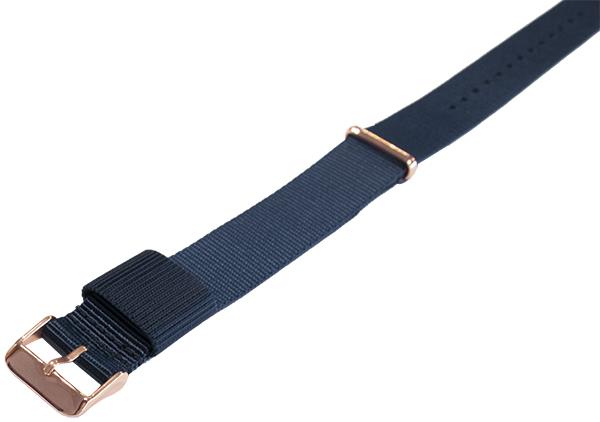 NATO Nylon Bleu / Boucle Doré Or Rose / Bayswater - Bracelet de montre