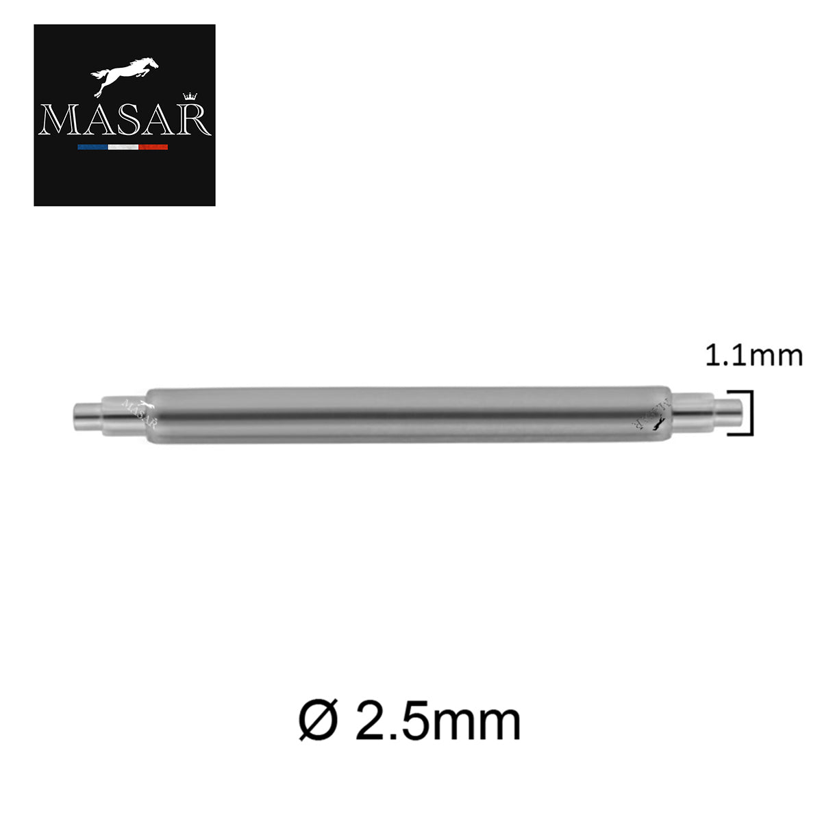 18mm bis 24mm XDS Ø 2,5mm - Federstege für Uhrenarmband - 304 oder 316L Edelstahl - 1,1mm - 2 Stk