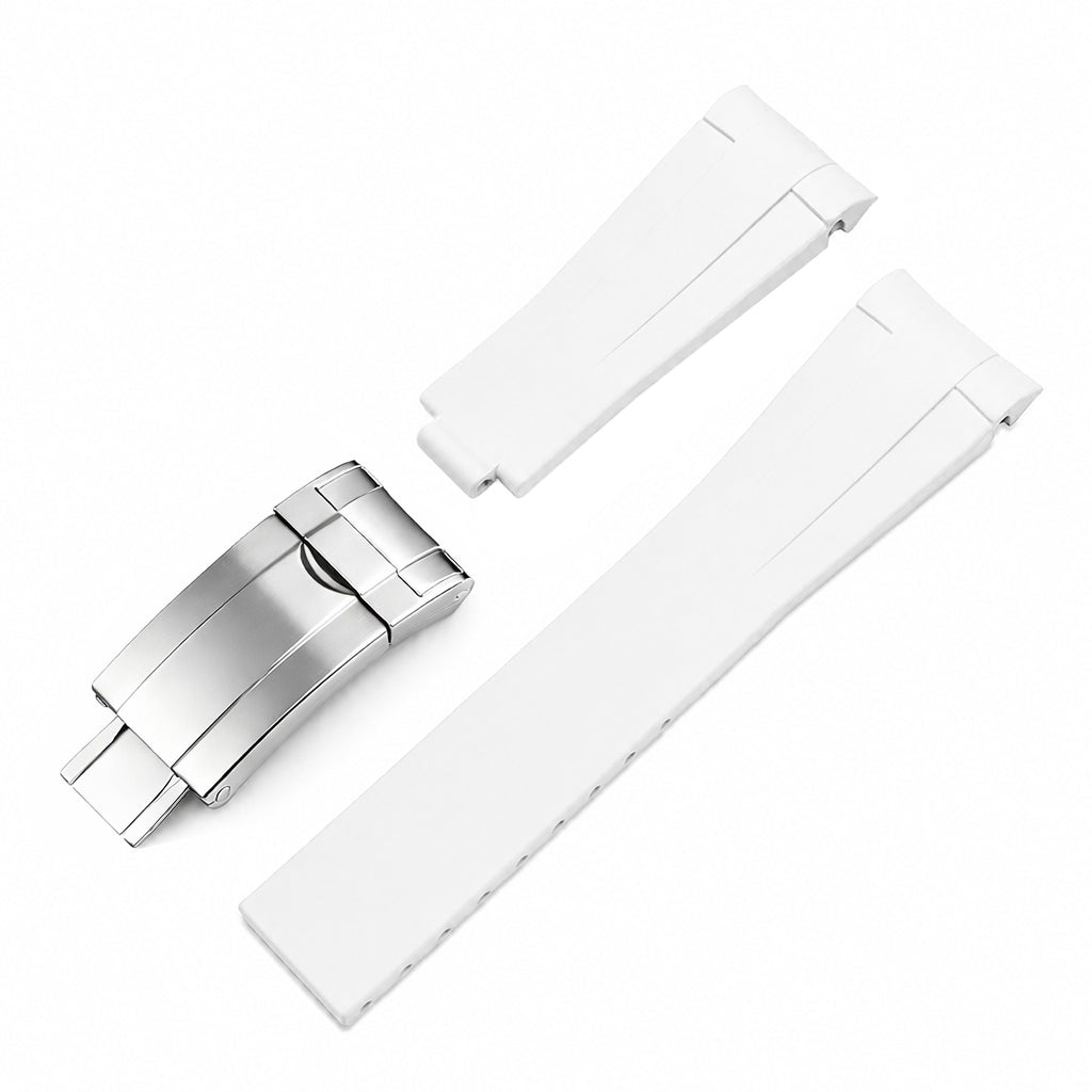 Bracelet en Caoutchouc FKM Blanc pour Rolex Submariner Daytona GMT - Premium