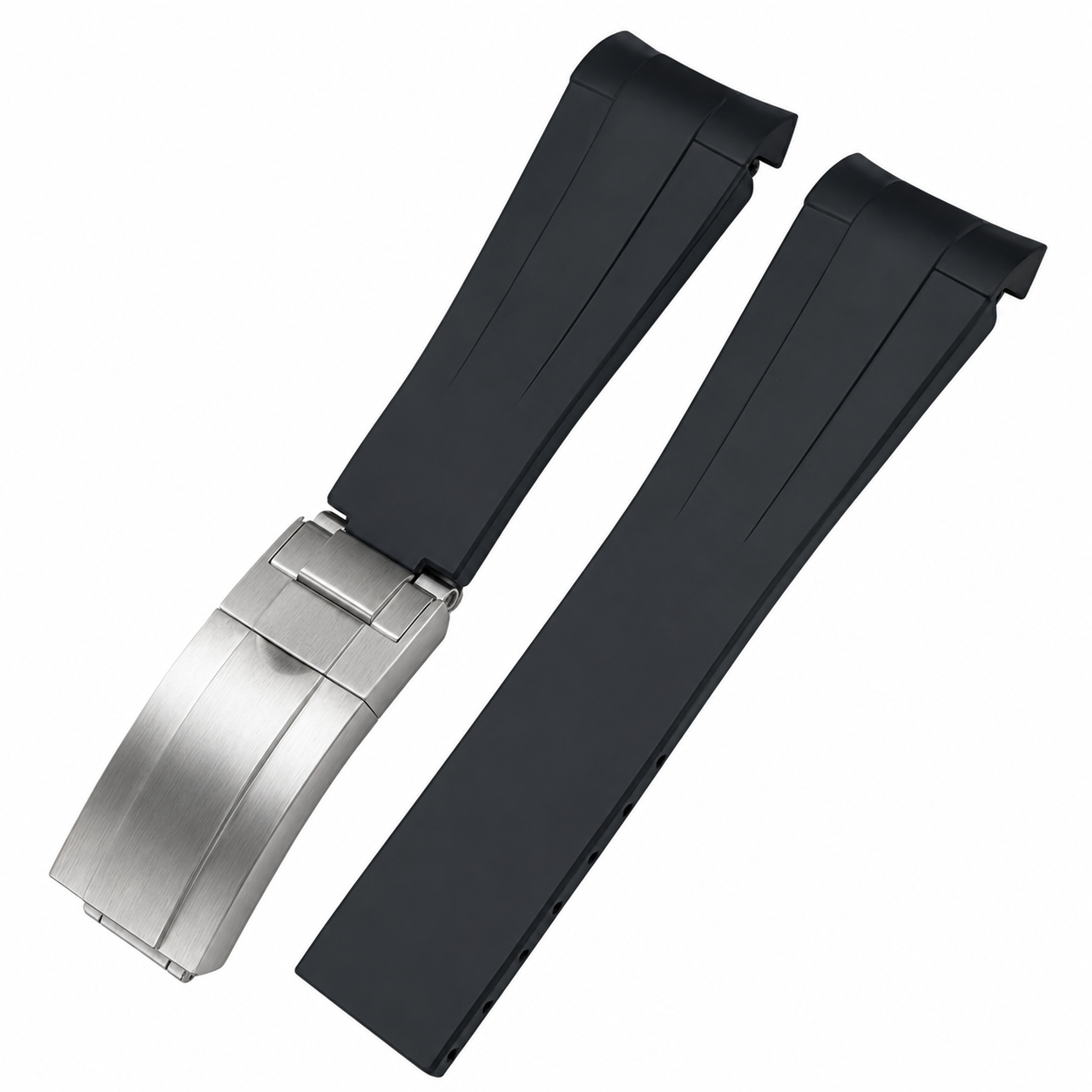 Bracelet en Caoutchouc pour Seiko 5 GMT - 22mm Incurvé - Boucle Déployante