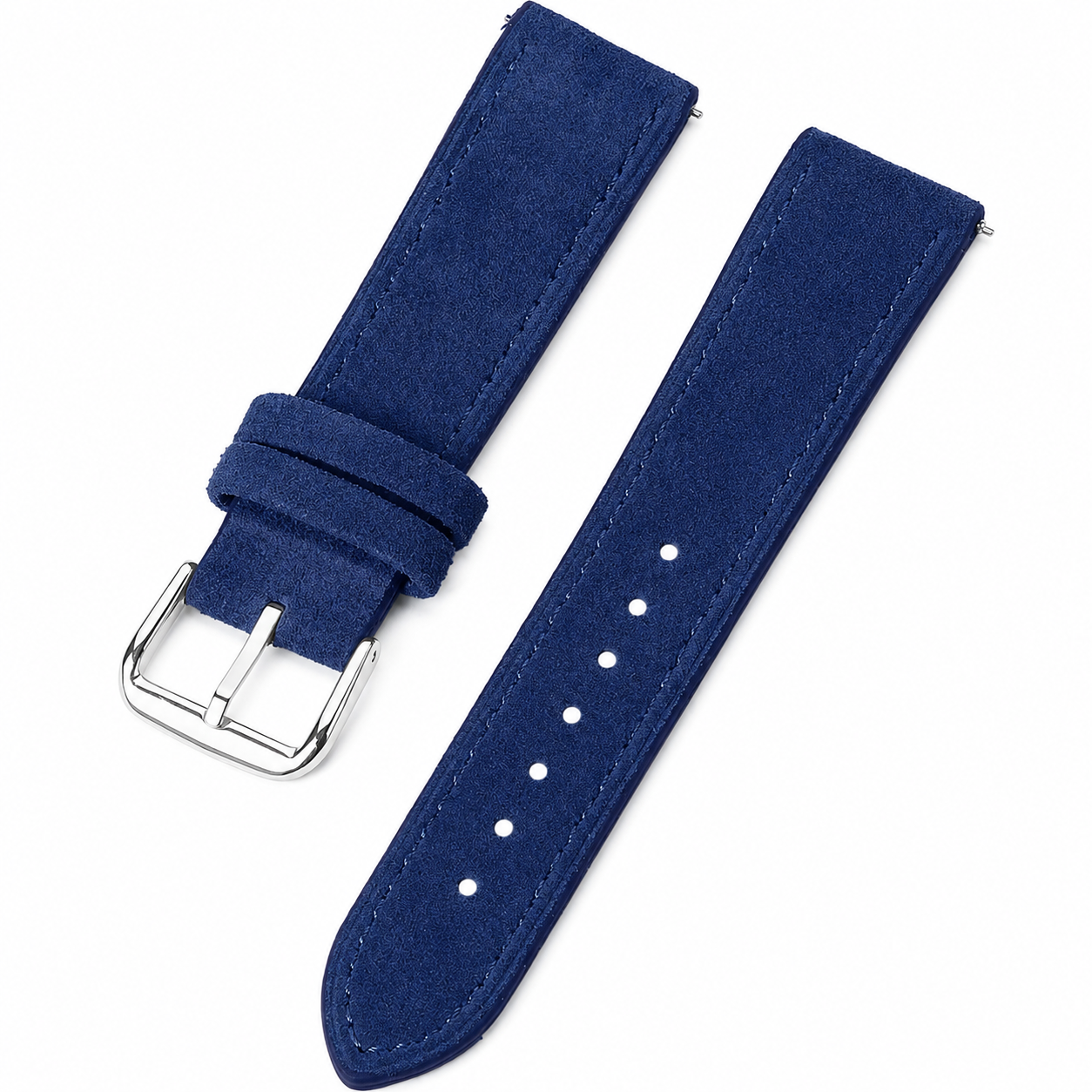 Bracelet Montre Cuir Suède (Daim) - Surpiqûre ton sur ton - Rapide / Boucle Ardillon - Universel