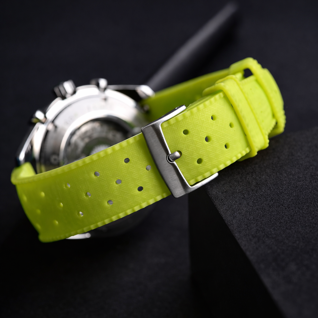 Taucheruhrenarmband aus FKM-Kautschuk – Phosphoreszierend (Leuchtkäfer) – Schnellwechsel / Universell
