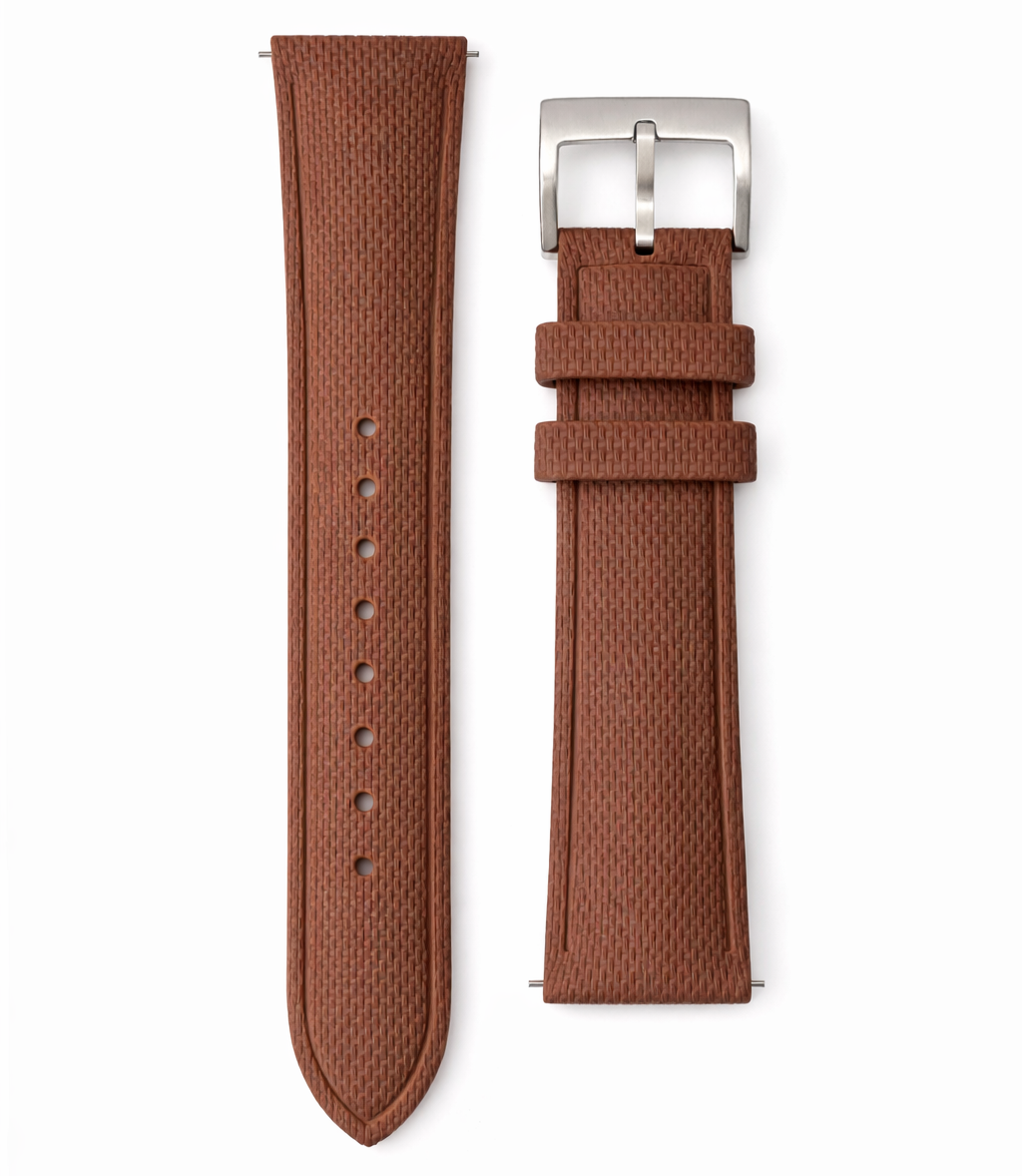 Bracelet Montre Caoutchouc FKM - Texture Toile de Voile - Rapide - Boucle Ardillon - Universel