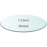 Épaisseur 3,5mm - Verre de Montre Minéral Plat Rond - Ø 25,0mm à 50,0mm - 1 Pcs