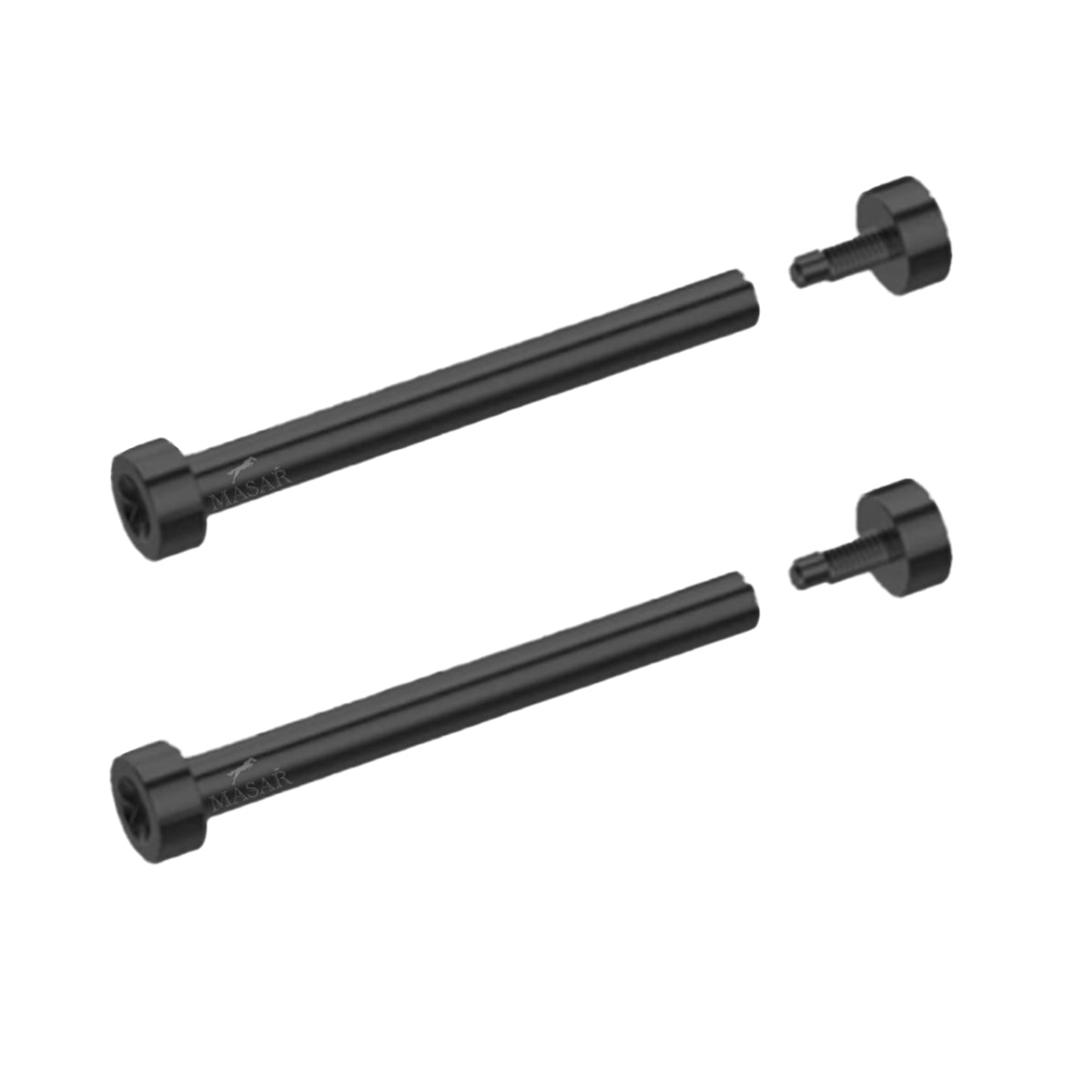 Rohr, schwarzer Torx-Sternschraubenstab, 1,8 mm Durchmesser – Uhrenarmbandverschluss – Schwarz – 2 Stück