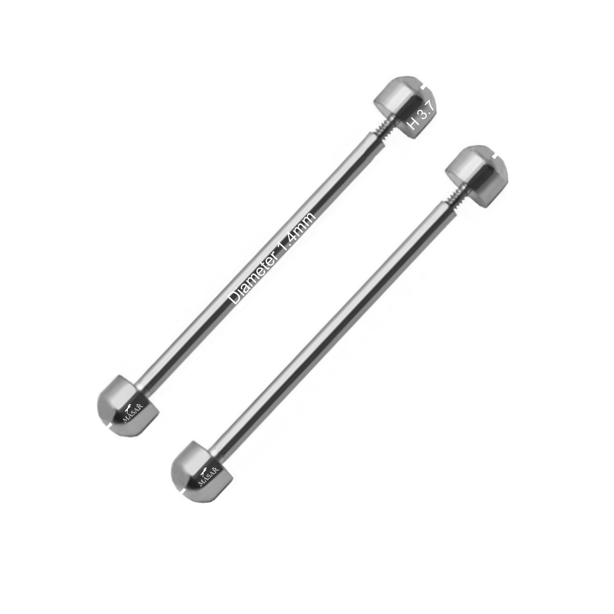 Schraubstege - Durchmesser 1,4mm, Kopf H Ø 3,7mm - Uhrenarmbandverschluss - Silber - 2 Stück