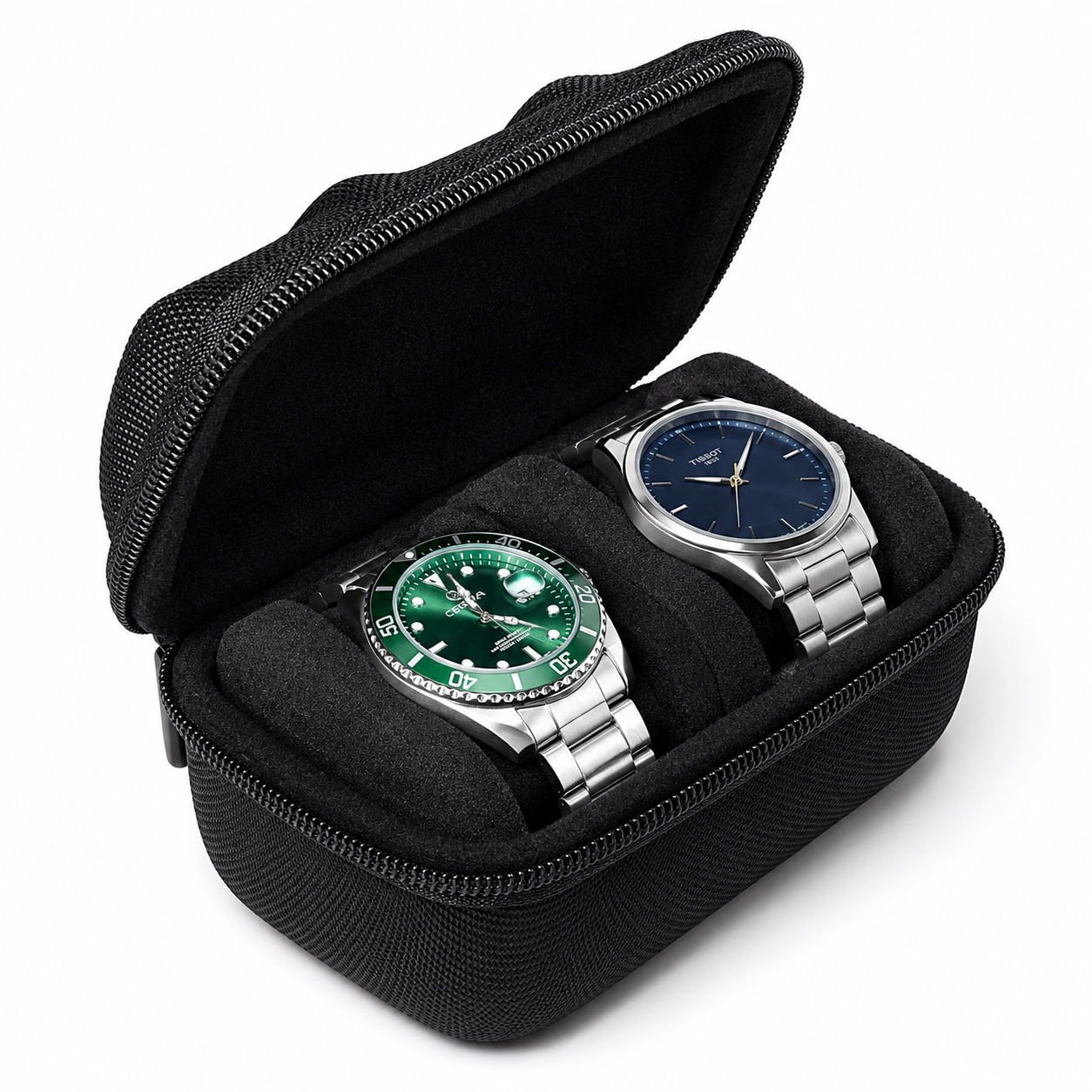 Écrin pour Montre – Boîte de Rangement de Voyage (Mousse EVA et Étui Nylon) - 1 Pc