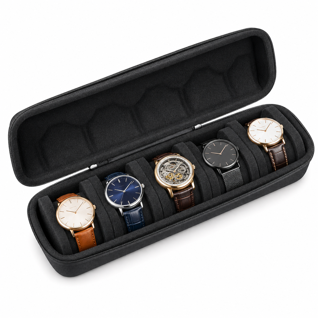 Écrin pour Montre – Boîte de Rangement de Voyage (Mousse EVA et Étui Nylon) - 1 Pc