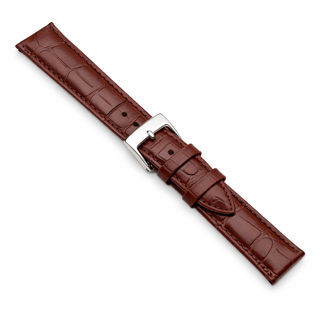 Bracelet Montre Cuir Marron - Alligator de Louisiane Véritable - T 5,0mm - Made in Italy