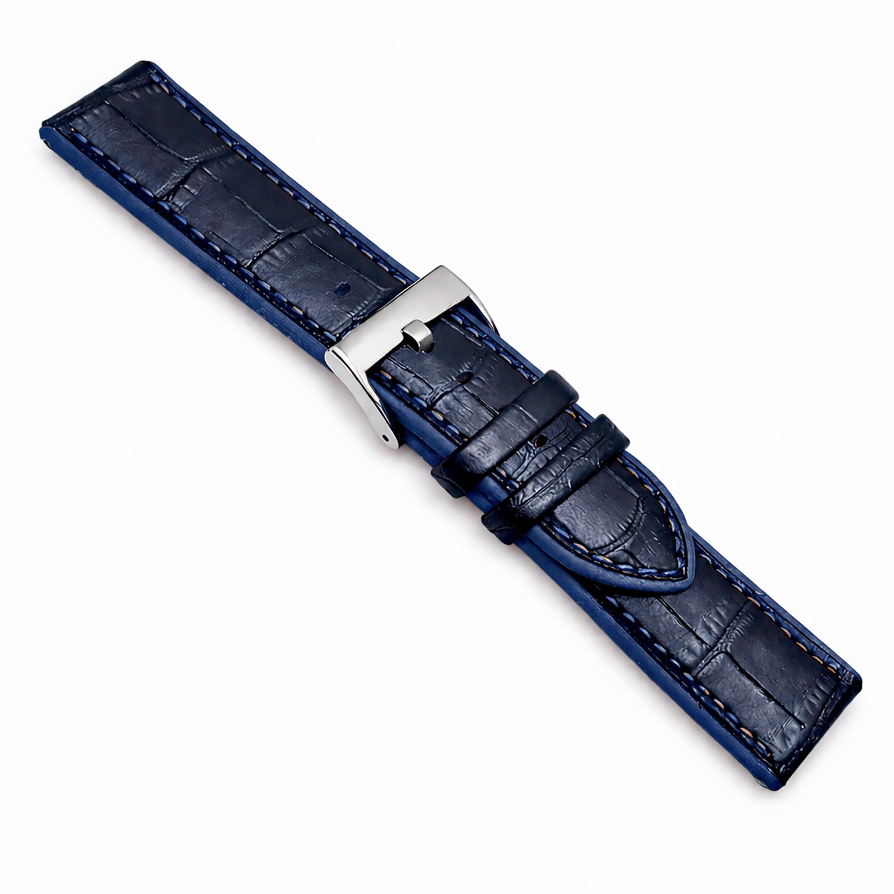 Sport Hybrid Uhrenarmband Alligatorleder genarbt / Silikon - Premium - T 4,5mm - Universal