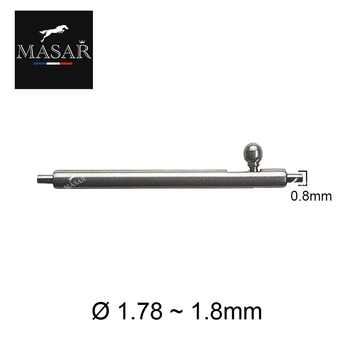 12 mm bis 30 mm XSA Ø 1,78 mm – Federstege für Uhrenarmbänder – 304L Edelstahl – Schnellspannhebel – 0,8 mm – 2 Stück