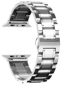 6 Farben – Armbänder – Kompatible Apple Watch – 3-reihige Edelstahlglieder