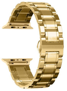 6 Farben – Armbänder – Kompatible Apple Watch – 3-reihige Edelstahlglieder
