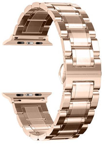 6 Farben – Armbänder – Kompatible Apple Watch – 3-reihige Edelstahlglieder