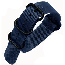 ZULU 26 mm Nylon-Nato-Armband – Blau/Schwarze Schnalle – Herren – 1,2 mm Nylonarmband