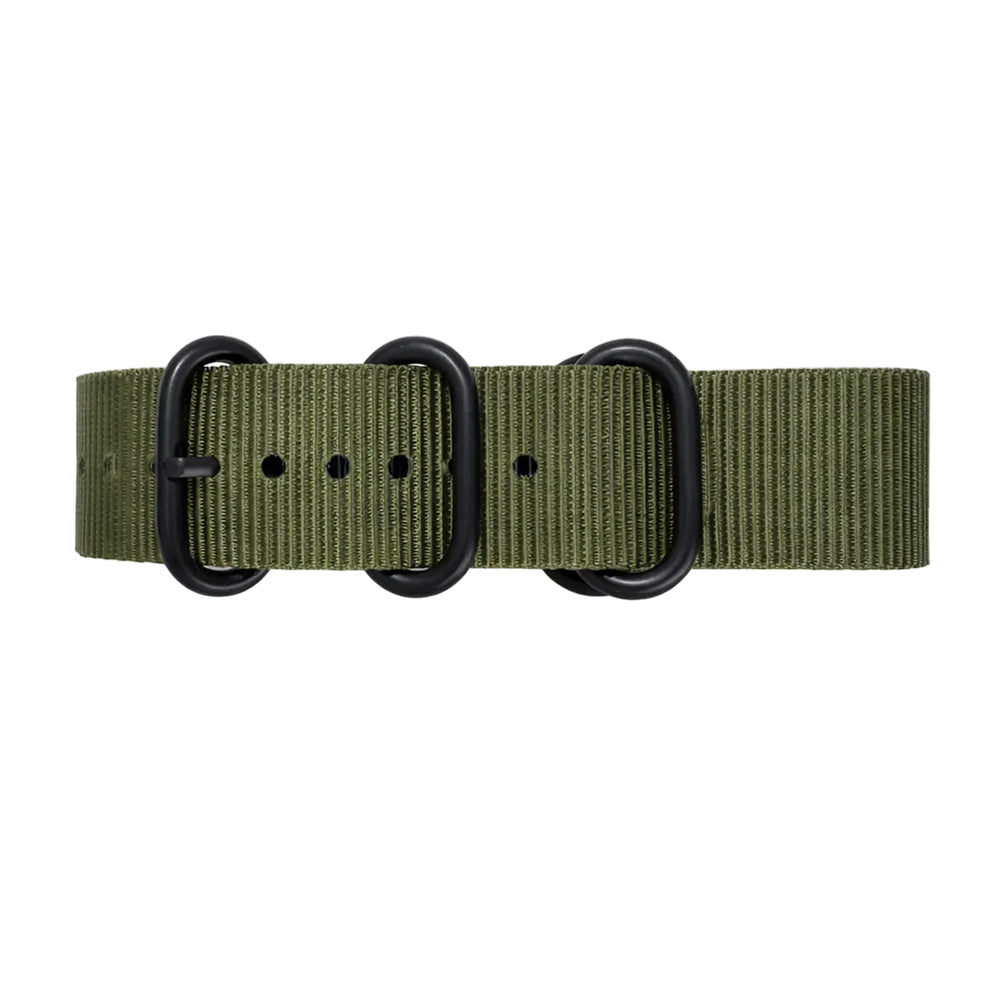 Bracelet de Montre ZULU Nato Nylon Vert-Olive – Boucle Noir - Homme - Nylon 1,2mm
