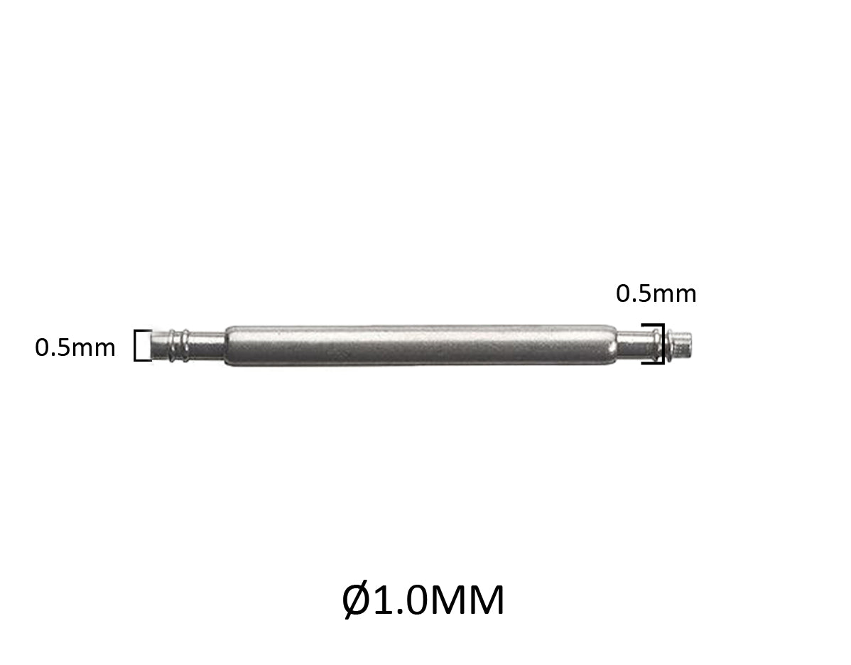 SLX Ø 1,0 mm – Ultradünn, Federstege für Uhrenarmbänder – 316L Edelstahl – 0,5 mm – 2 Stück