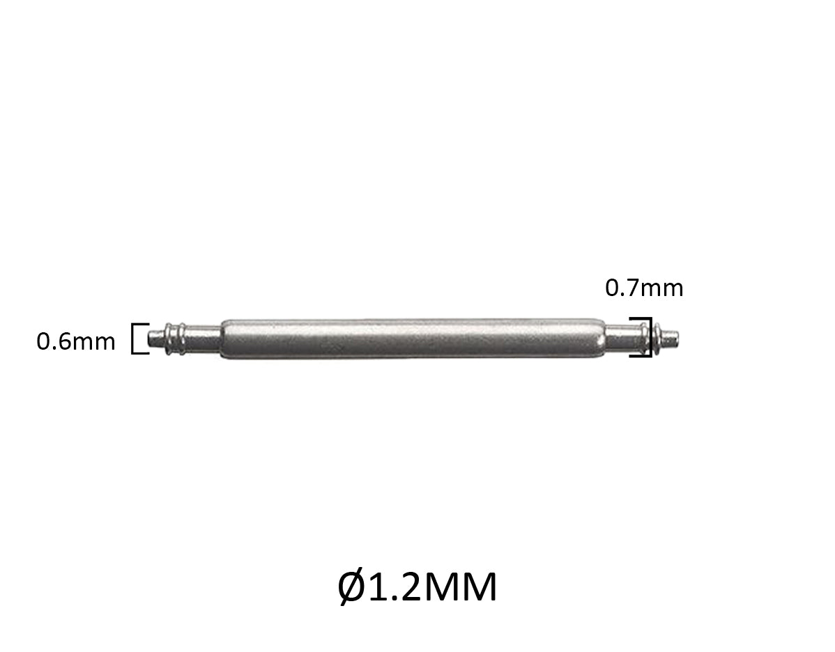 SLX Ø 1,2mm - Federstege für Uhrenarmband - 316L Edelstahl - 0,6mm - 2 Stk
