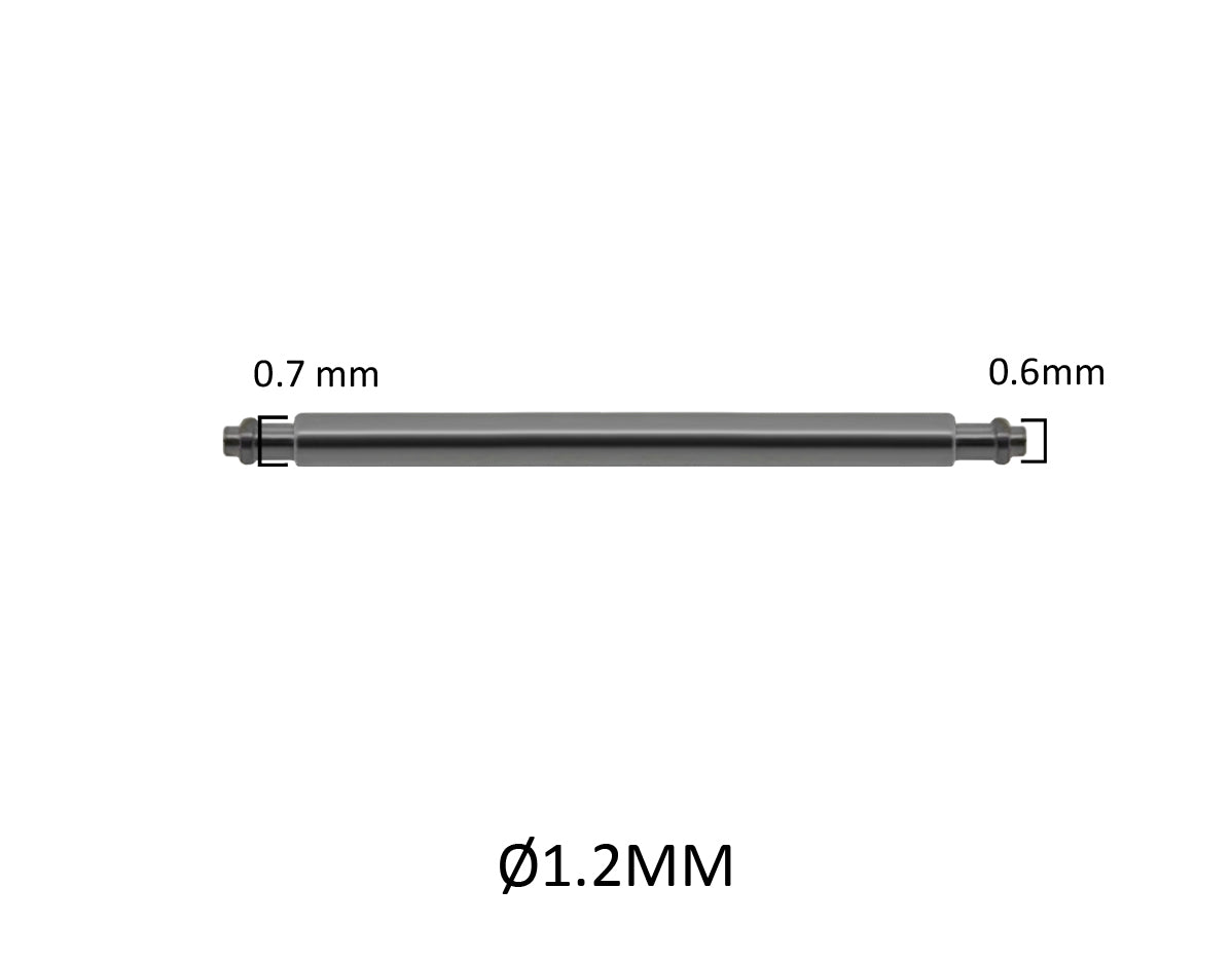 7mm bis 24mm XSF Ø 1,2mm - Federstege für Uhrenarmband - Edelstahl - Kurz / Kurze Spitze - 0,6mm - 2 Stk