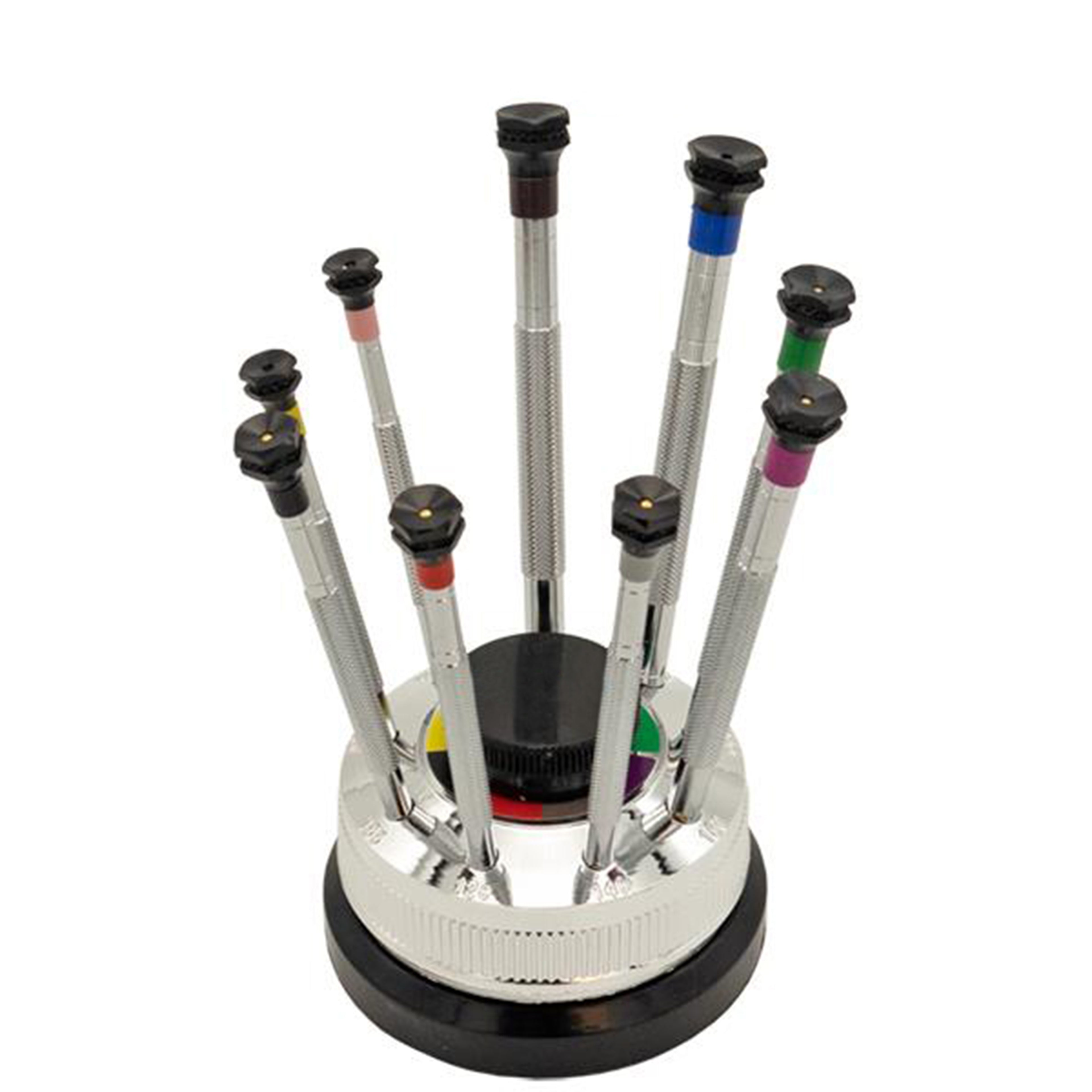 Tournevis Plat - XT Premium - 100% Antimagnétique -  9 Pcs avec support rotatif - Fabriqué en France