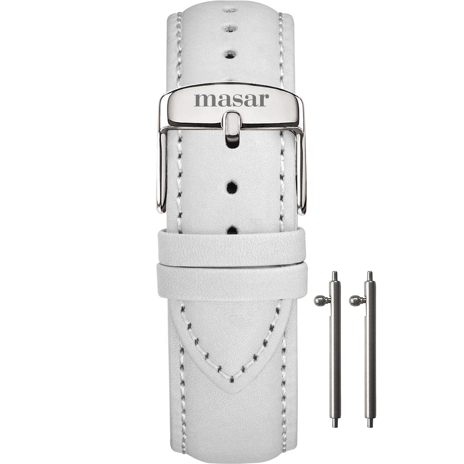 bracelet-montre-Cuir-blanc-white