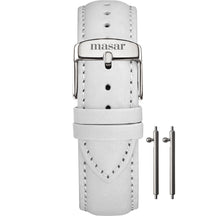 bracelet-montre-Cuir-blanc-white