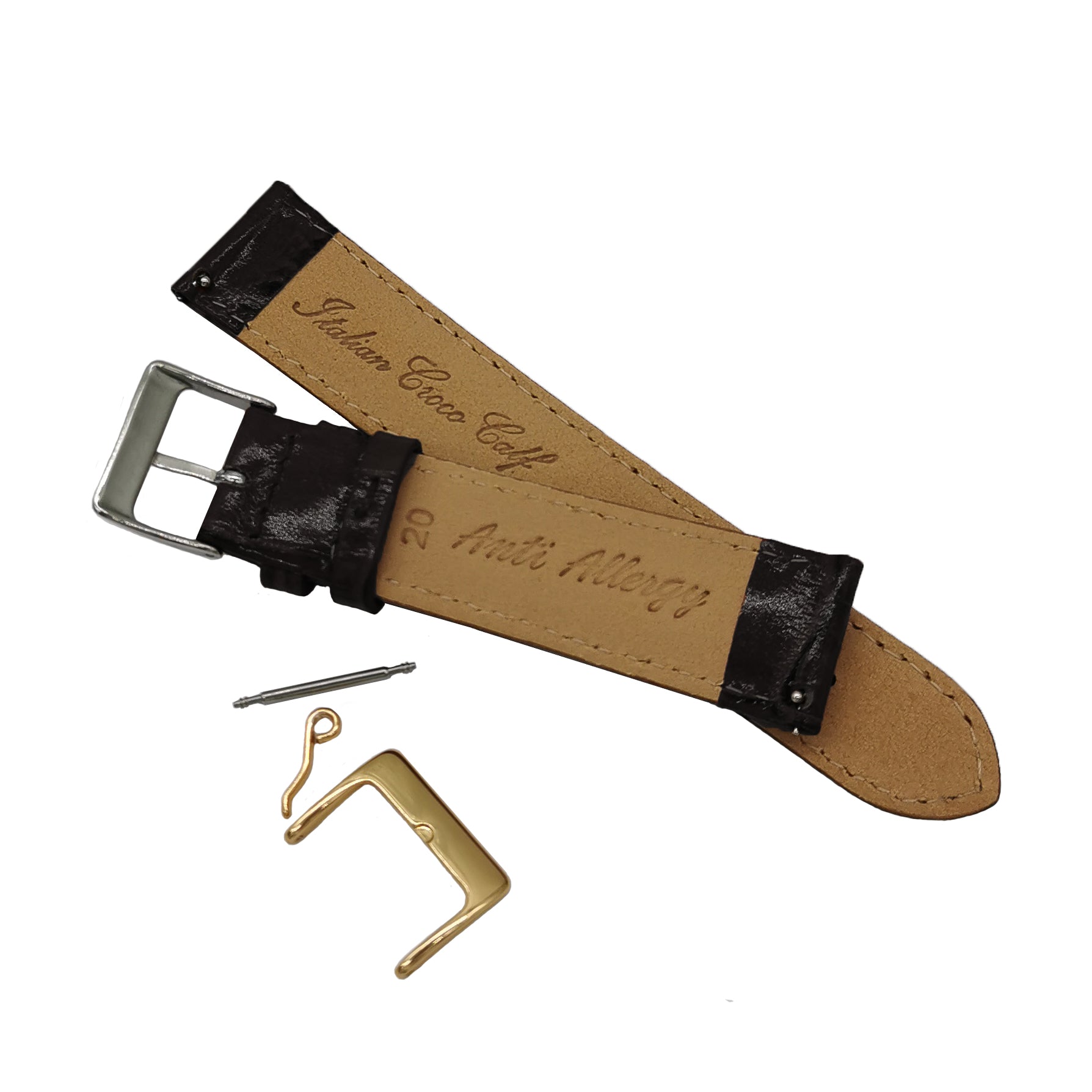 <transcy>Lederriemen 18mm Schwarz | Schwarz (Mehrmarkenersatz)</transcy>