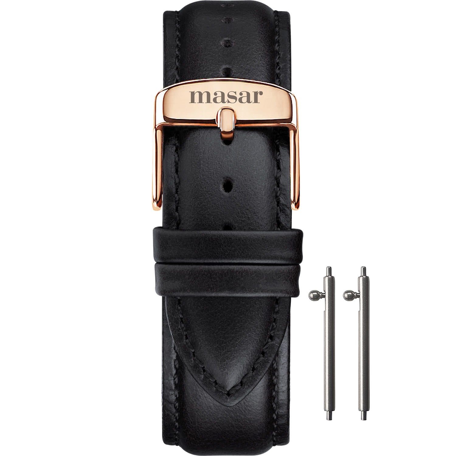 <transcy>Leather Straps 18mm Black | Black (Multi-brand replacement)</transcy>